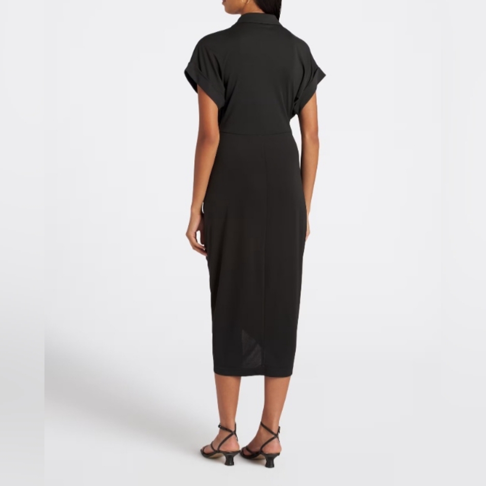 Steve Madden TORI Black Tie-Front Midi Dress - Picture 6 of 6